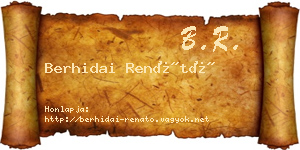 Berhidai Renátó névjegykártya